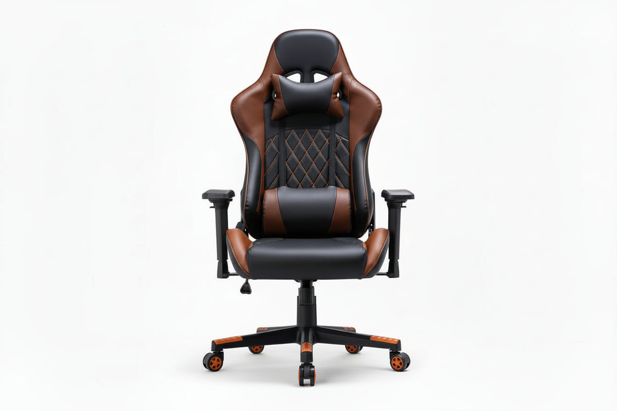 Brown Racing Chair Ergonomic Racing Style Gaming Chair - Brown – Brandbeam