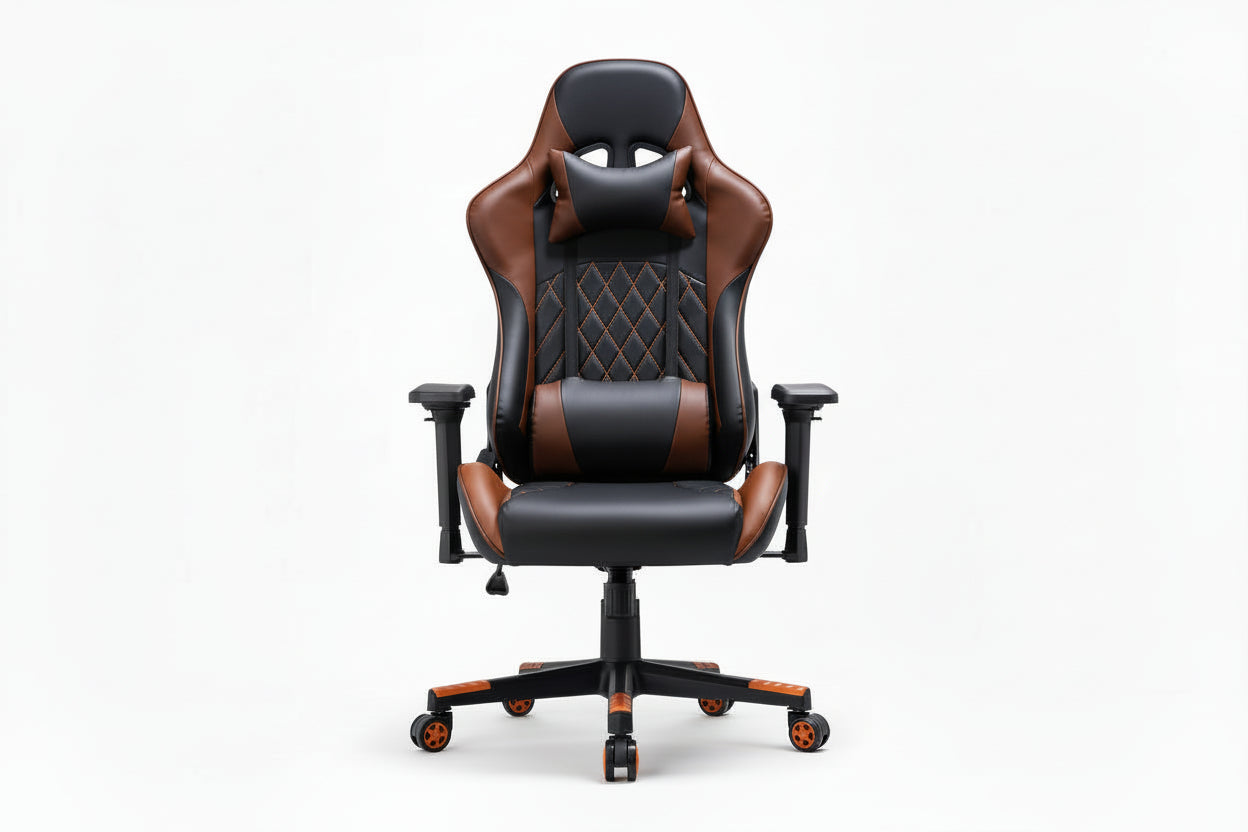Ergonomic Racing Style Gaming Chair - Brown